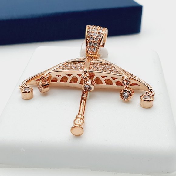 "14K Gold Plated Cubic Zircon Pendant, INUS1BR078 - Picture 8 of 10